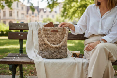 Sac à main au crochet fait main modèle Adèle - Noisette Douce, au quotidien