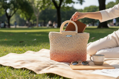 Sac à main au crochet fait main modèle Amélie - Rose Poudré, au quotidien