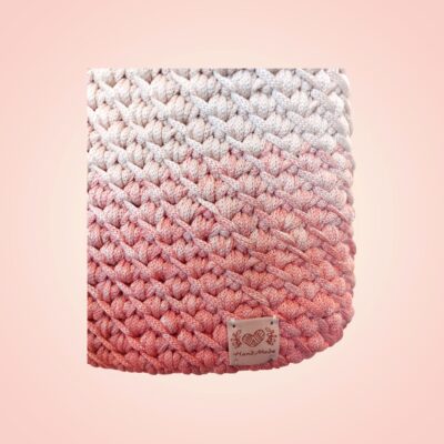 Détail du crochet fait main du sac modèle Amélie - Rose Poudré
