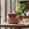 Sac bandoulière au crochet fait main modèle Céleste-Beige Rosé, au quotidien