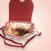 Détail de la doublure du sac au crochet fait main modèle Céleste Beige Rosé