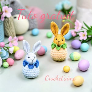 Crochet fait main, amigurumi lapin pour paques.